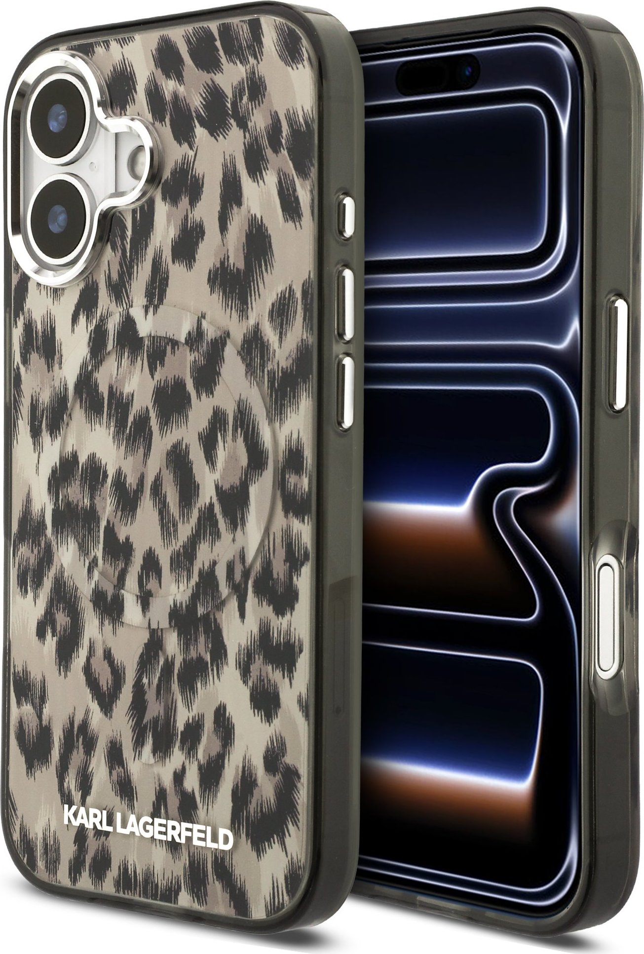 Karl Lagerfeld IML Leopard MagSafe Zadní Kryt pro iPhone 17 Brown