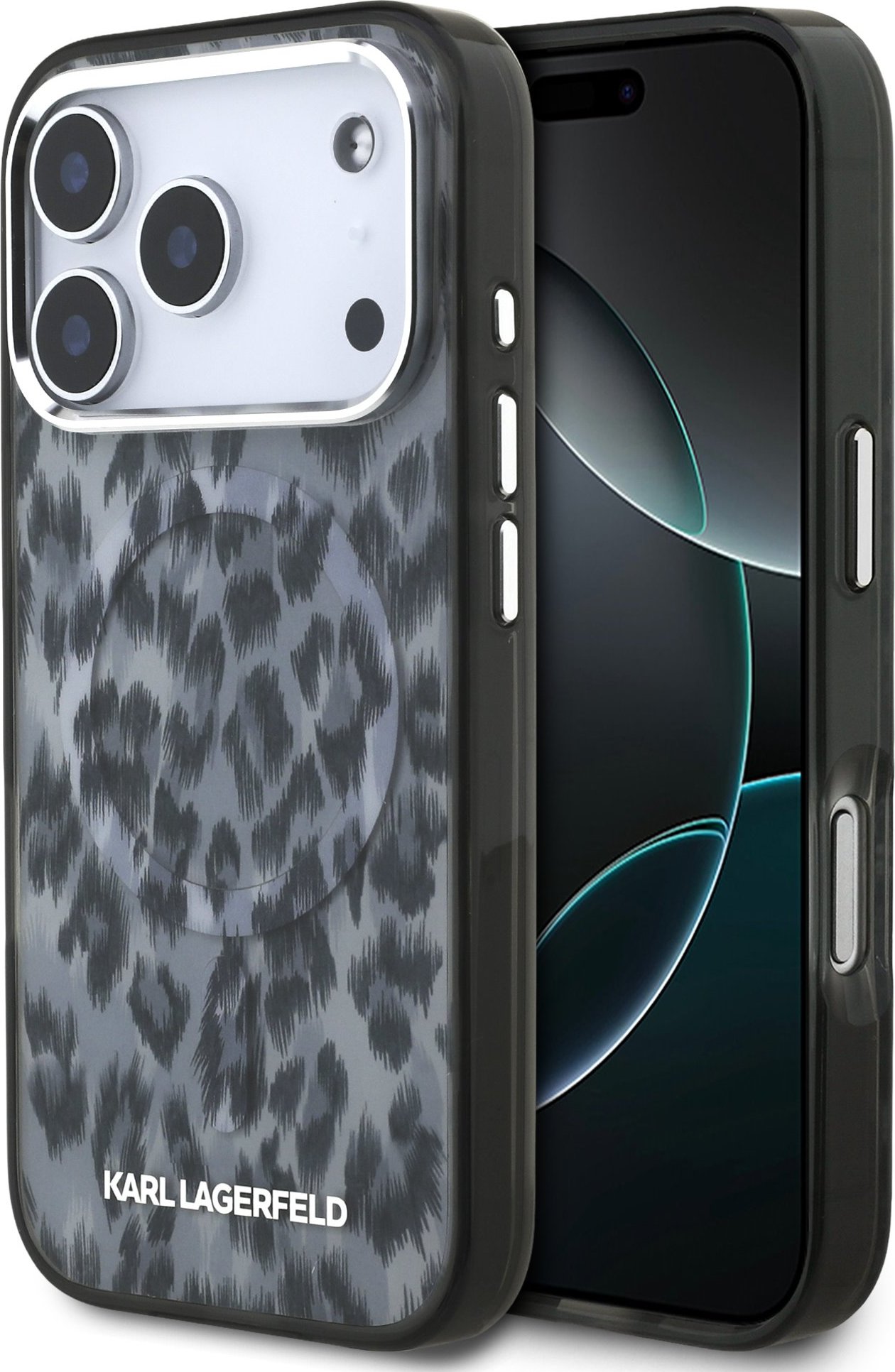 Karl Lagerfeld IML Leopard MagSafe Zadní Kryt pro iPhone 17 Pro Grey