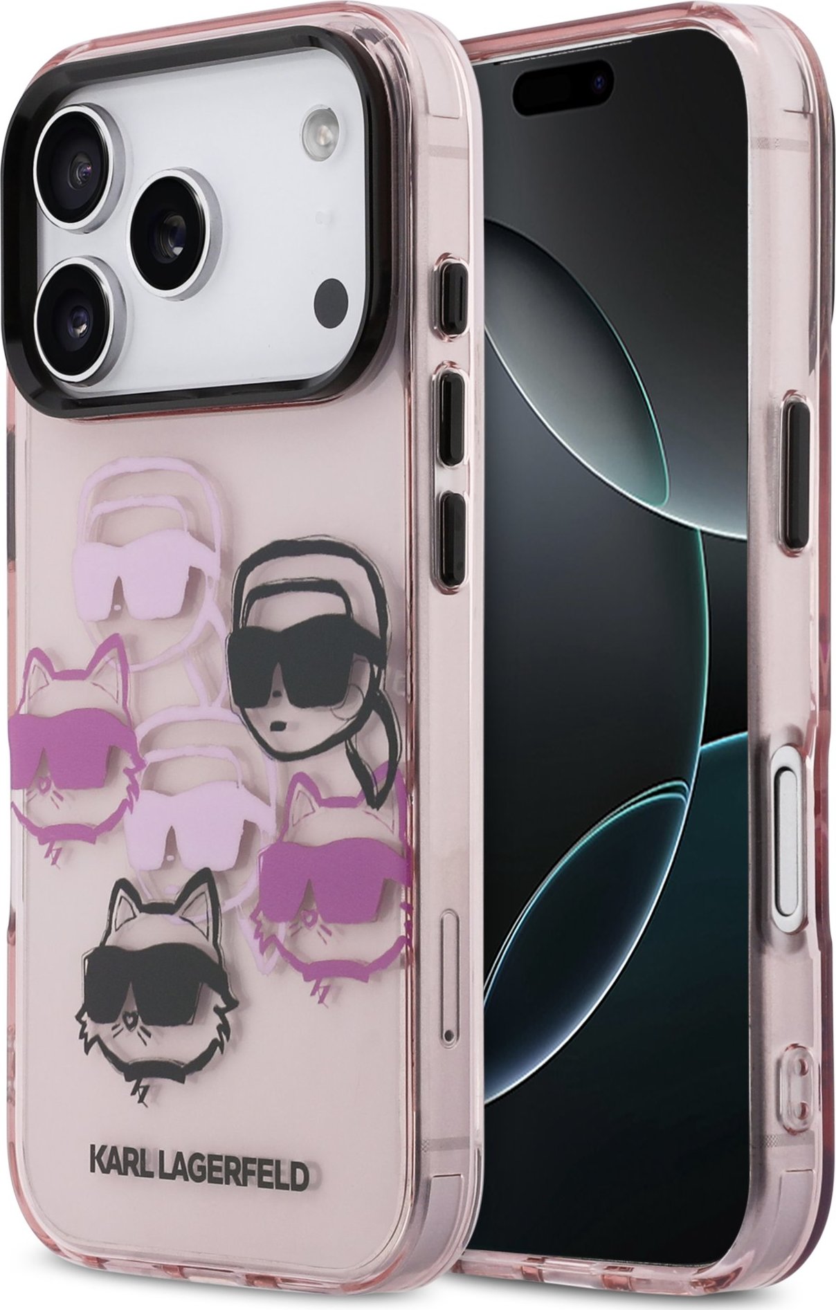Karl Lagerfeld IML Multi K&CH Heads Zadní Kryt pro iPhone 17 Pro Pink