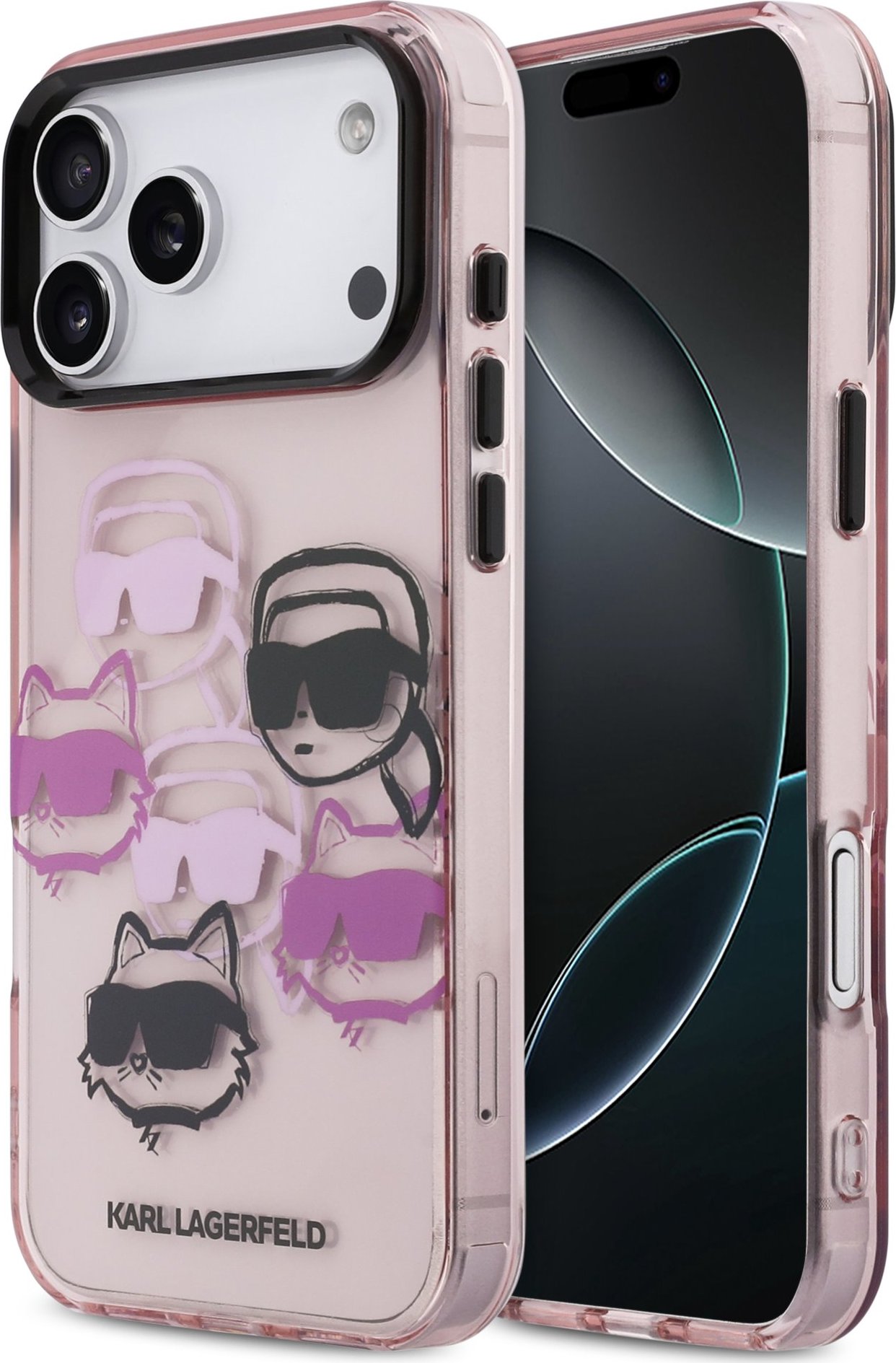 Karl Lagerfeld IML Multi K&CH Heads Zadní Kryt pro iPhone 17 Pro Max Pink