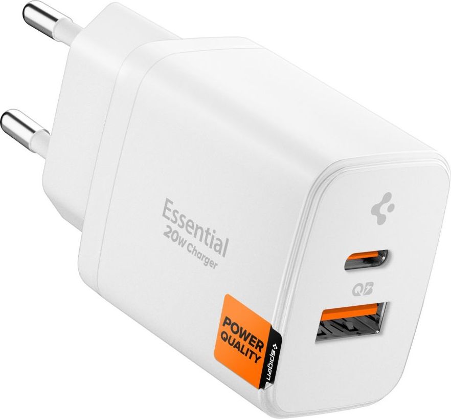 SPIGEN ESSENTIAL EE202EU 2-PORT NETWORK CHARGER 20W WHITE