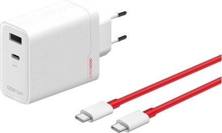 OnePlus SUPERVOOC 120W Dual USB-A + USB-C Cestovní Nabíječka + USB-C/USB-C Kabel White