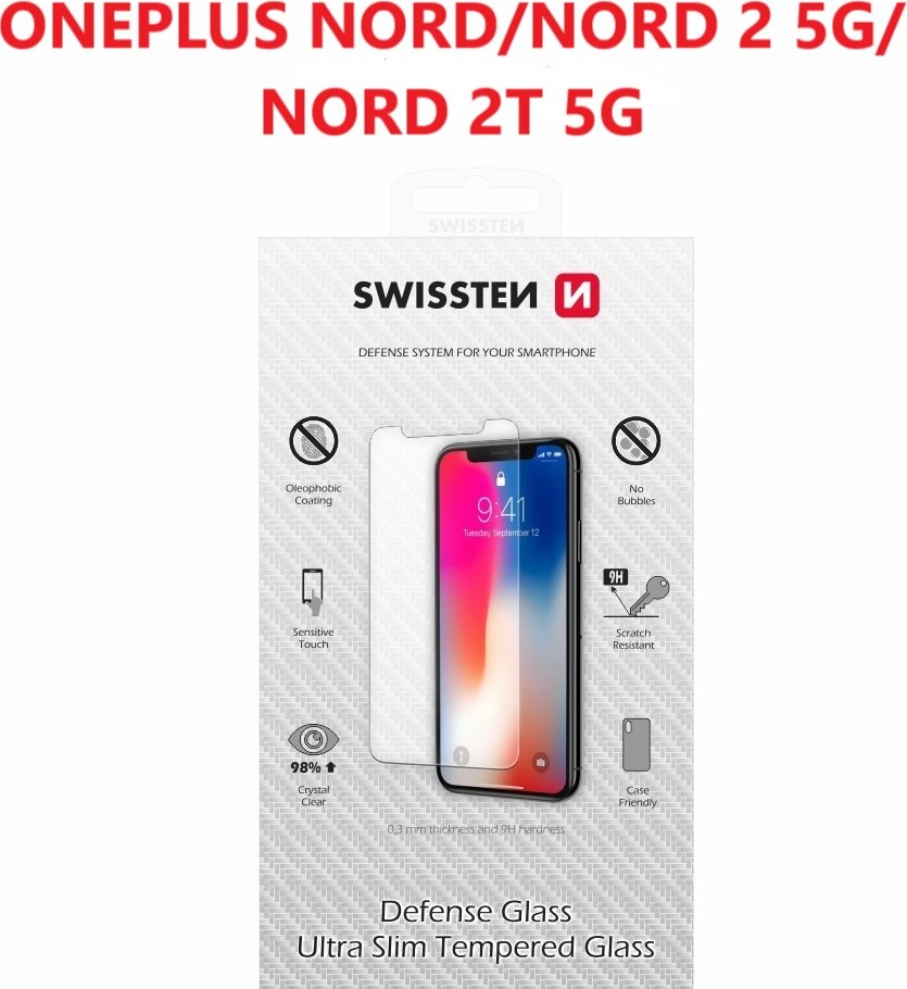 OCHRANNÉ TEMPEROVANÉ SKLO SWISSTEN PRO ONEPLUS NORD/NORD 2 5G/NORD 2T 5G RE 2,5D