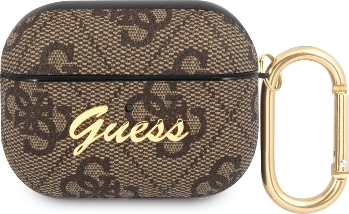Guess 4G Script PC/PU Pouzdro pro Airpods Pro Brown