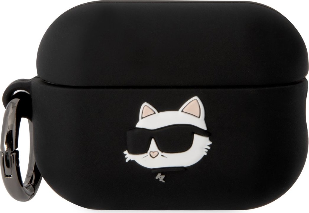 Karl Lagerfeld 3D Logo NFT Choupette Head Silikonové Pouzdro pro Airpods Pro 2 Black