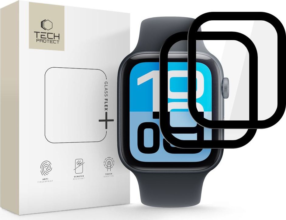 Hybridní sklo TECH-PROTECT GLASS FLEX+ 2-PACK APPLE WATCH 4 / 5 / 6 / SE 1 / 2 / 3 (44MM) BLACK