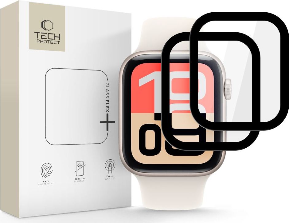 Hybridní sklo TECH-PROTECT GLASS FLEX+ 2-PACK APPLE WATCH 4 / 5 / 6 / SE 1 / 2 / 3 (40MM) BLACK