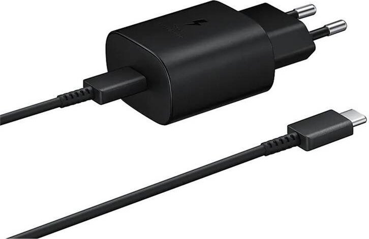 EP-TA800EBE + EP-DA905BBE Samsung 25W Cestovní nabíječka + USB-C/USB-C Datový Kabel Black (OOB Bulk)