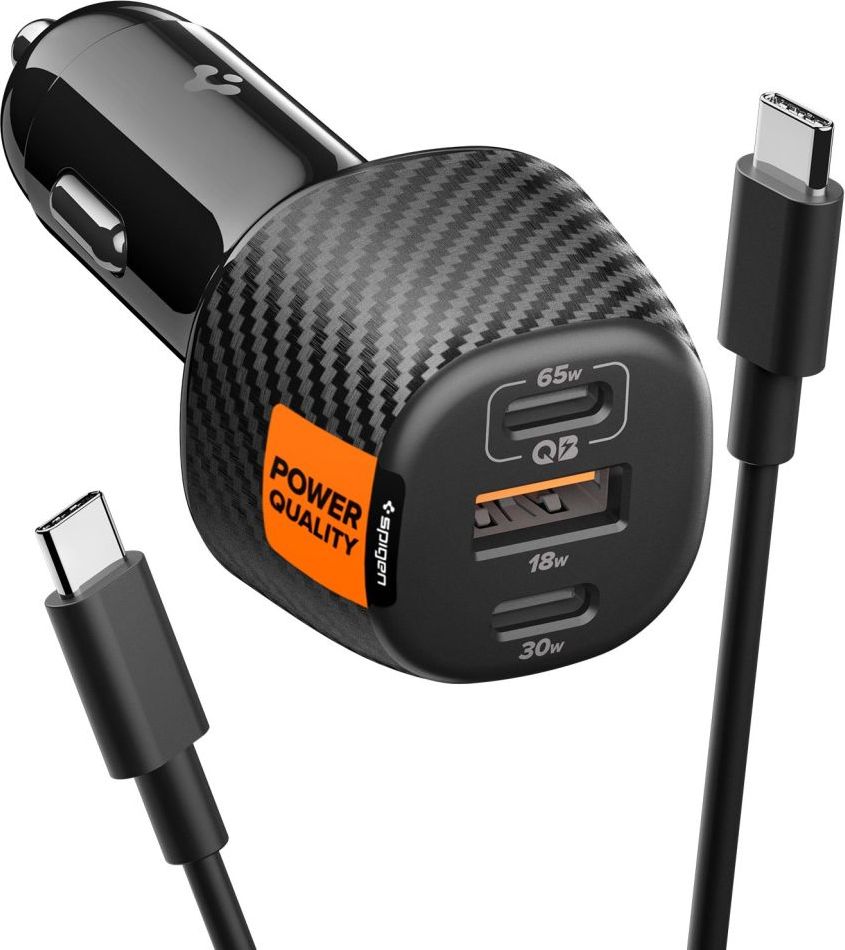SPIGEN NABÍJEČKA DO ZAPALOVÁNÍ AUTA ESSENTIAL EV1133 3-PORT CAR CHARGER 113W BLACK