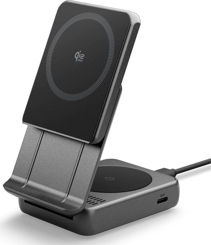 SPIGEN ESSENTIAL EF302MOQ Qi2.2 2IN1 MAGNETIC MAGSAFE WIRELESS CHARGER BLACK