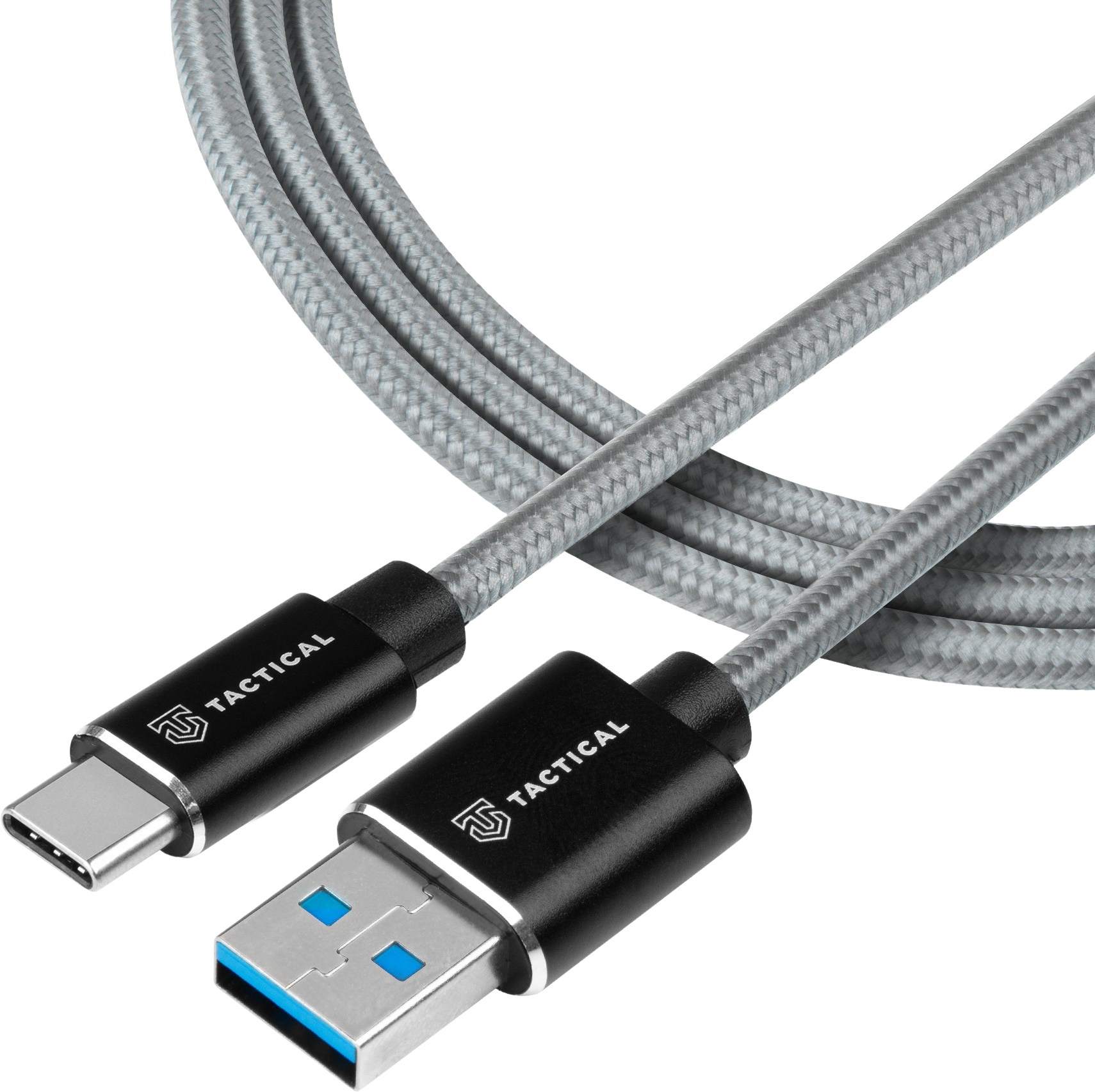 Tactical Fast Rope Aramid Cable USB-A/USB-C 1m Grey