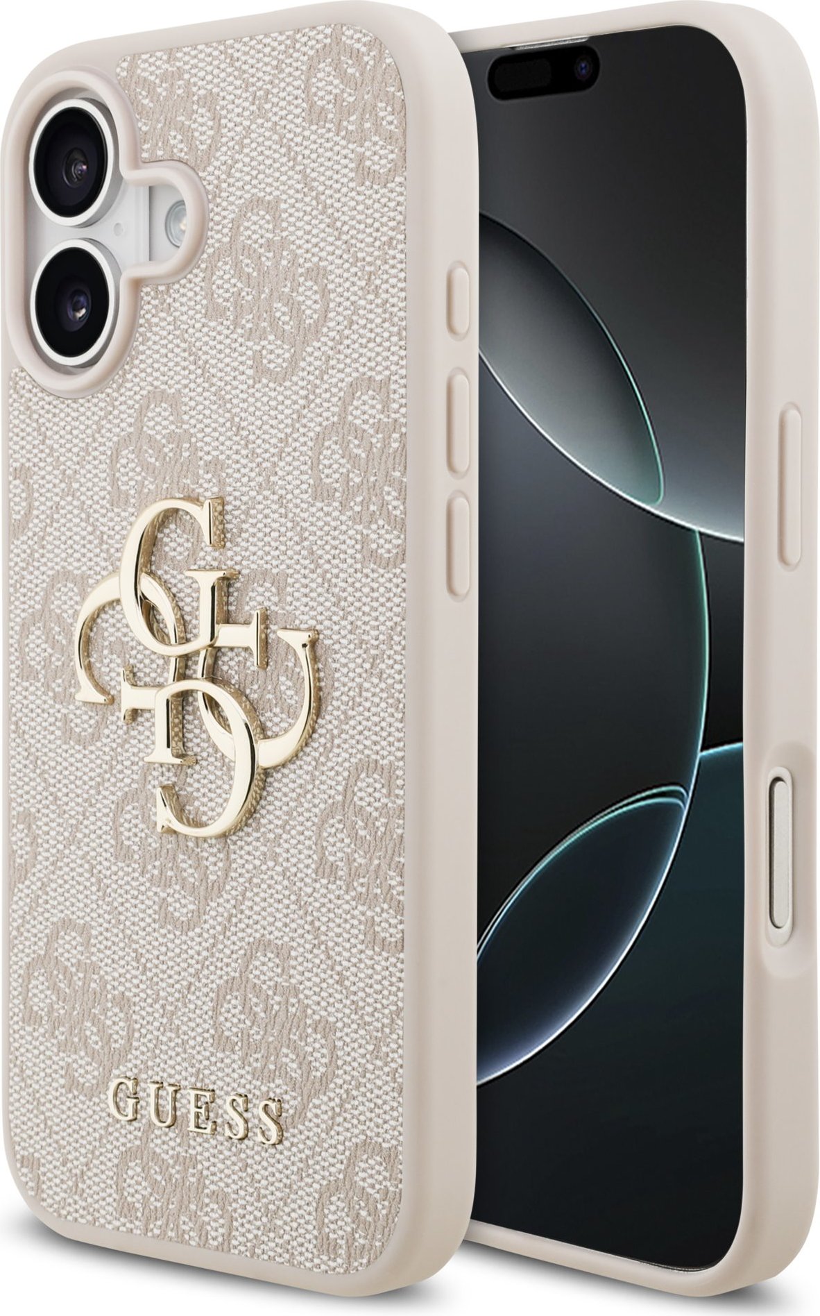 Guess PU 4G Metal Logo Zadní Kryt pro iPhone 17 Pink