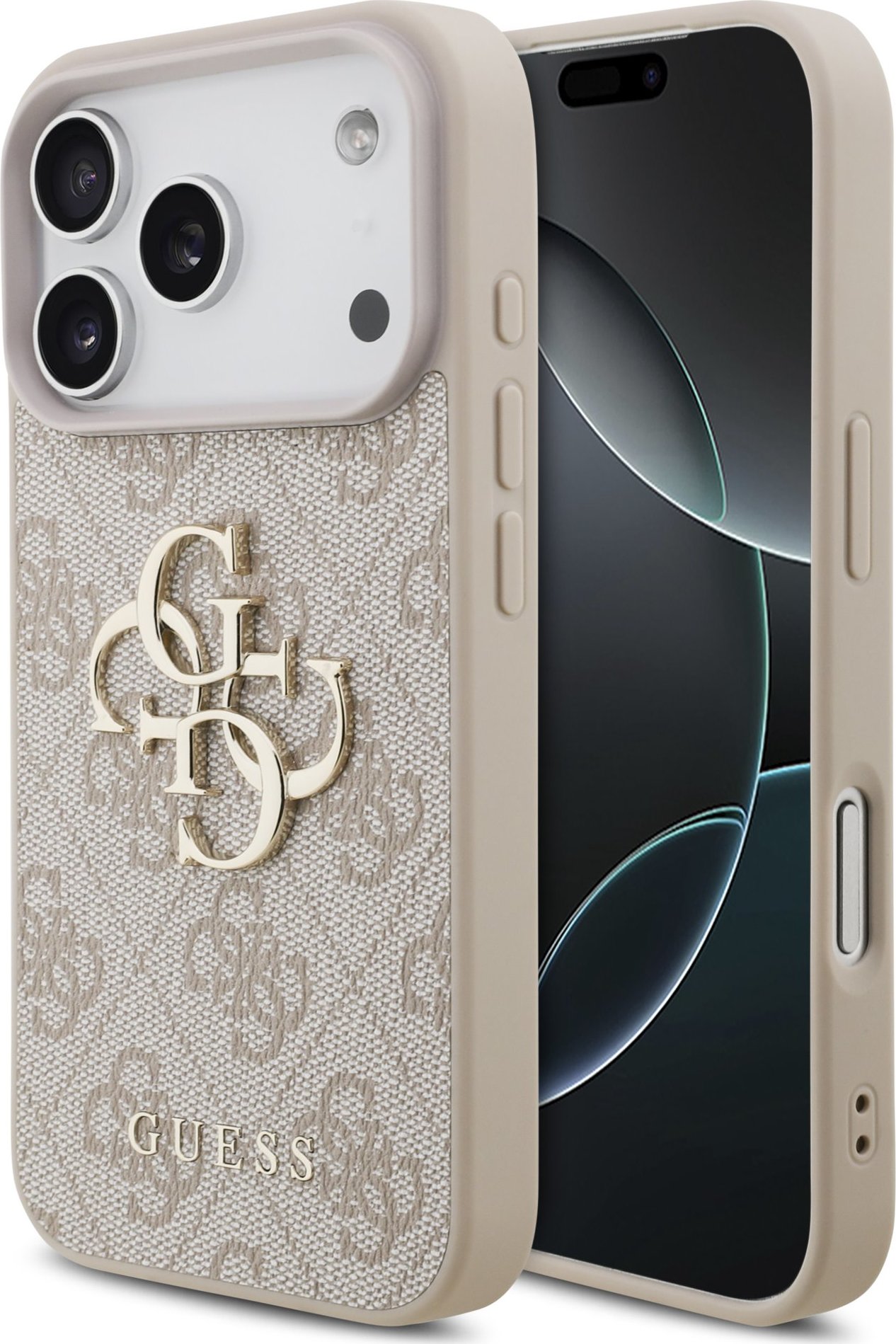 Guess PU 4G Metal Logo Zadní Kryt pro iPhone 17 Pro Pink