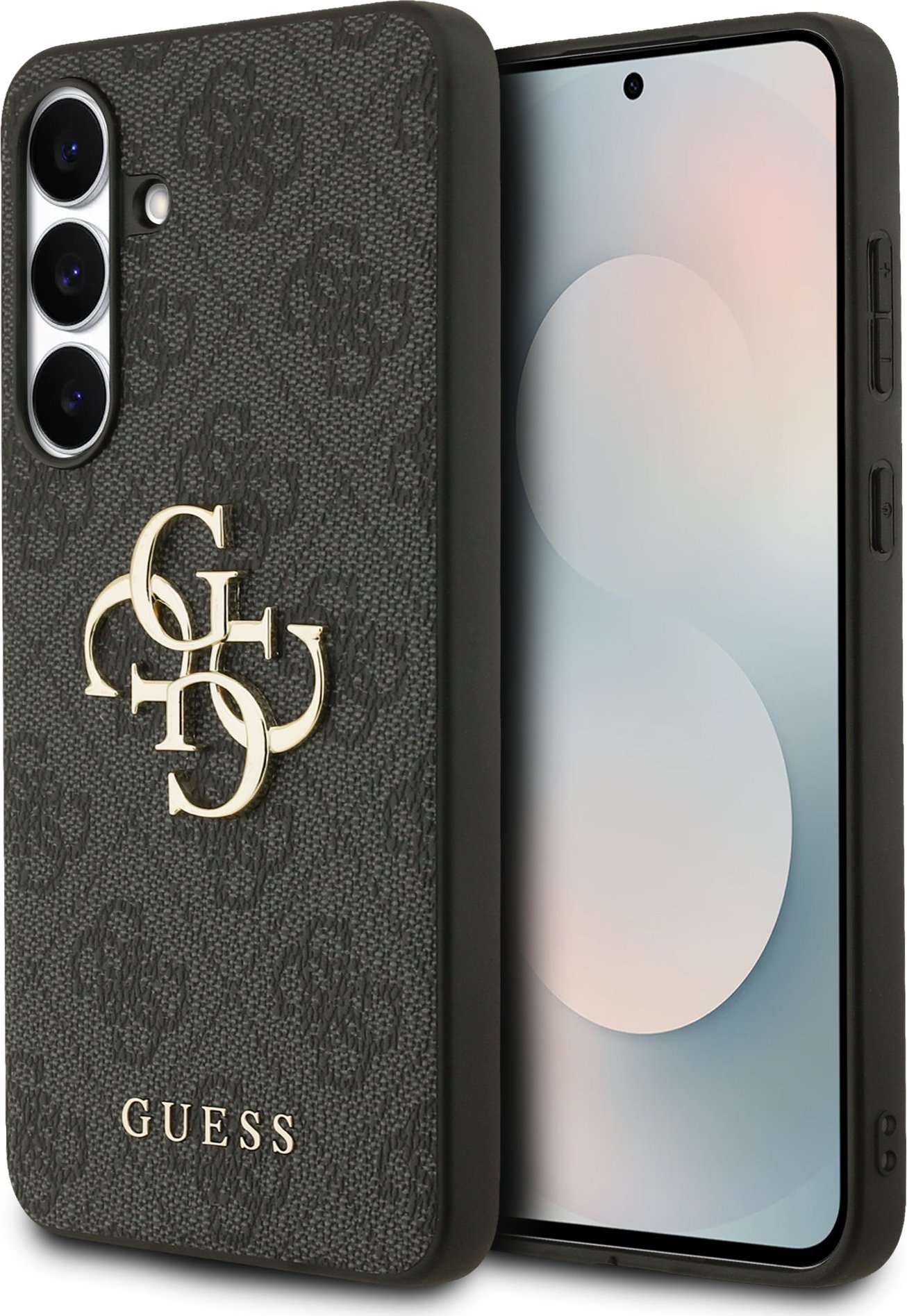 Guess PU 4G Metal Logo Zadní Kryt pro Samsung Galaxy S25 FE Grey