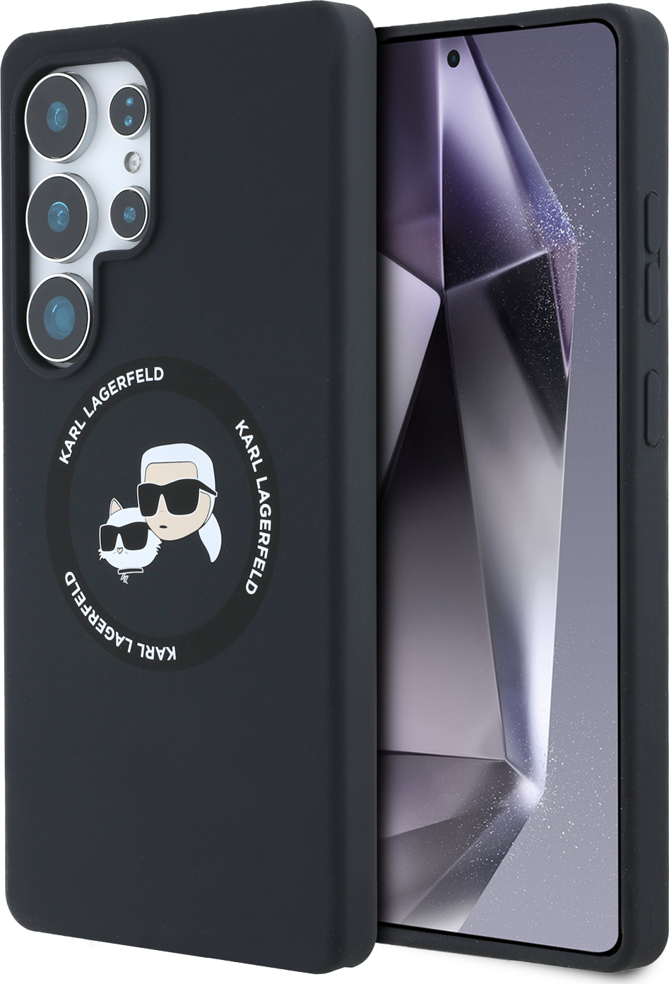 Karl Lagerfeld Liquid Silicone K&CH Heads MagSafe Zadní Kryt pro Samsung Galaxy S25 Ultra Black