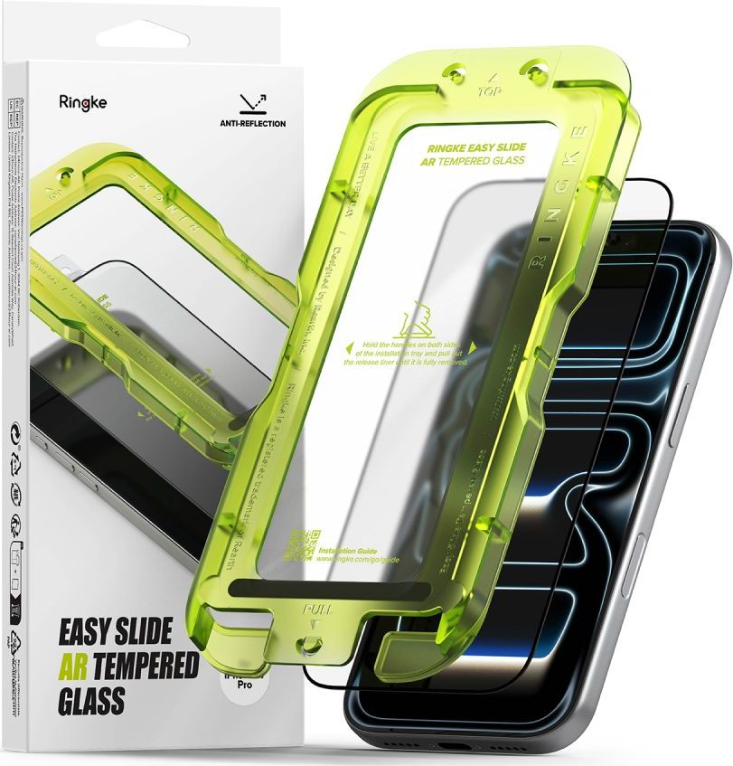 SZKŁO ANTYREFLEKSYJNE RINGKE EASY SLIDE ANTI REFLECTIVE TEMPERED GLASS IPHONE 17 PRO MAX / 18 PRO MAX BLACK