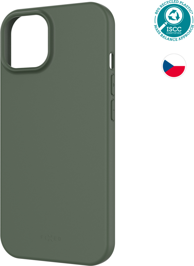Levně TPU gelový kryt FIXED ReStory pro Apple iPhone 15, zelený