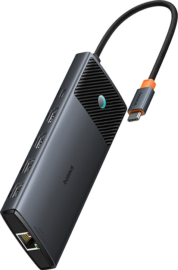 Baseus Metal Gleam II Series 10v1 USB-C HUB Dokovací Stanice Cosmic Black