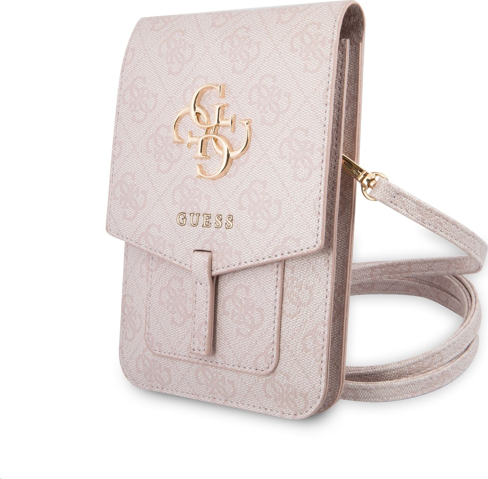 Guess PU 4G Metal Logo Taška na Telefon Pink