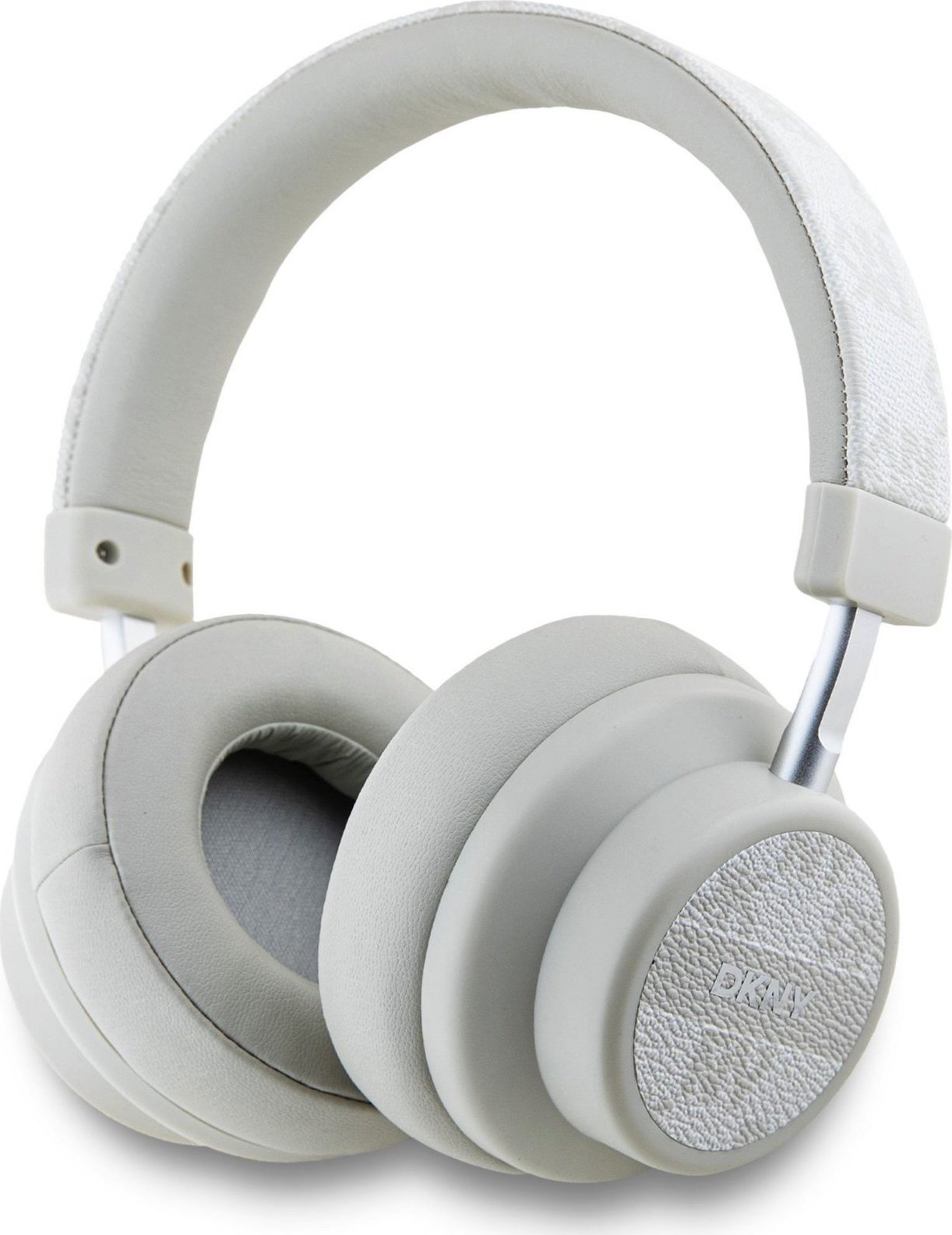 DKNY PU Leather Checkered Pattern Bezdrátová Sluchátka Pearl