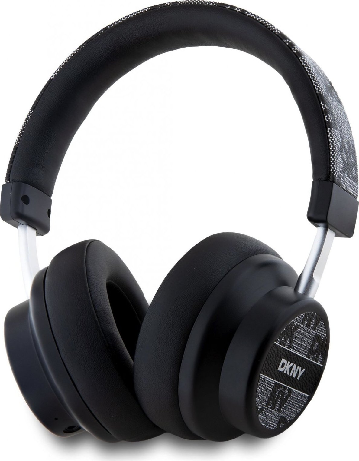 DKNY PU Leather Checkered Pattern Bezdrátová Sluchátka Black