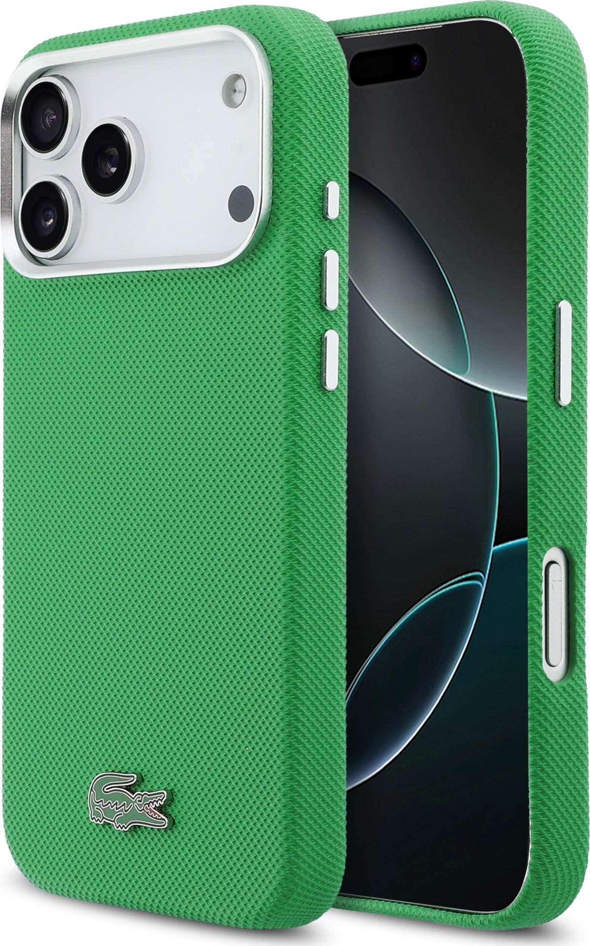 Lacoste PVC Iconic Petit Pique Metal Logo MagSafe Zadní Kryt pro iPhone 17 Pro Max Green