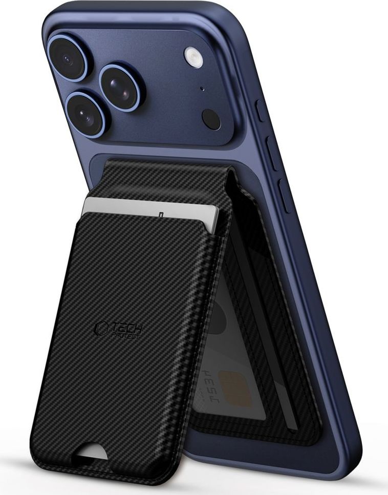 TECH-PROTECT MAGWALLET STAND MAGSAFE UNIVERSAL MAGNETIC CARD HOLDER CARBON