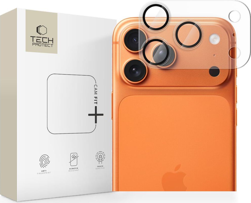 Ochranné sklo na čočku fotoaparátu TECH-PROTECT CAMFULL FIT+ IPHONE 17 PRO MAX MATTE CLEAR