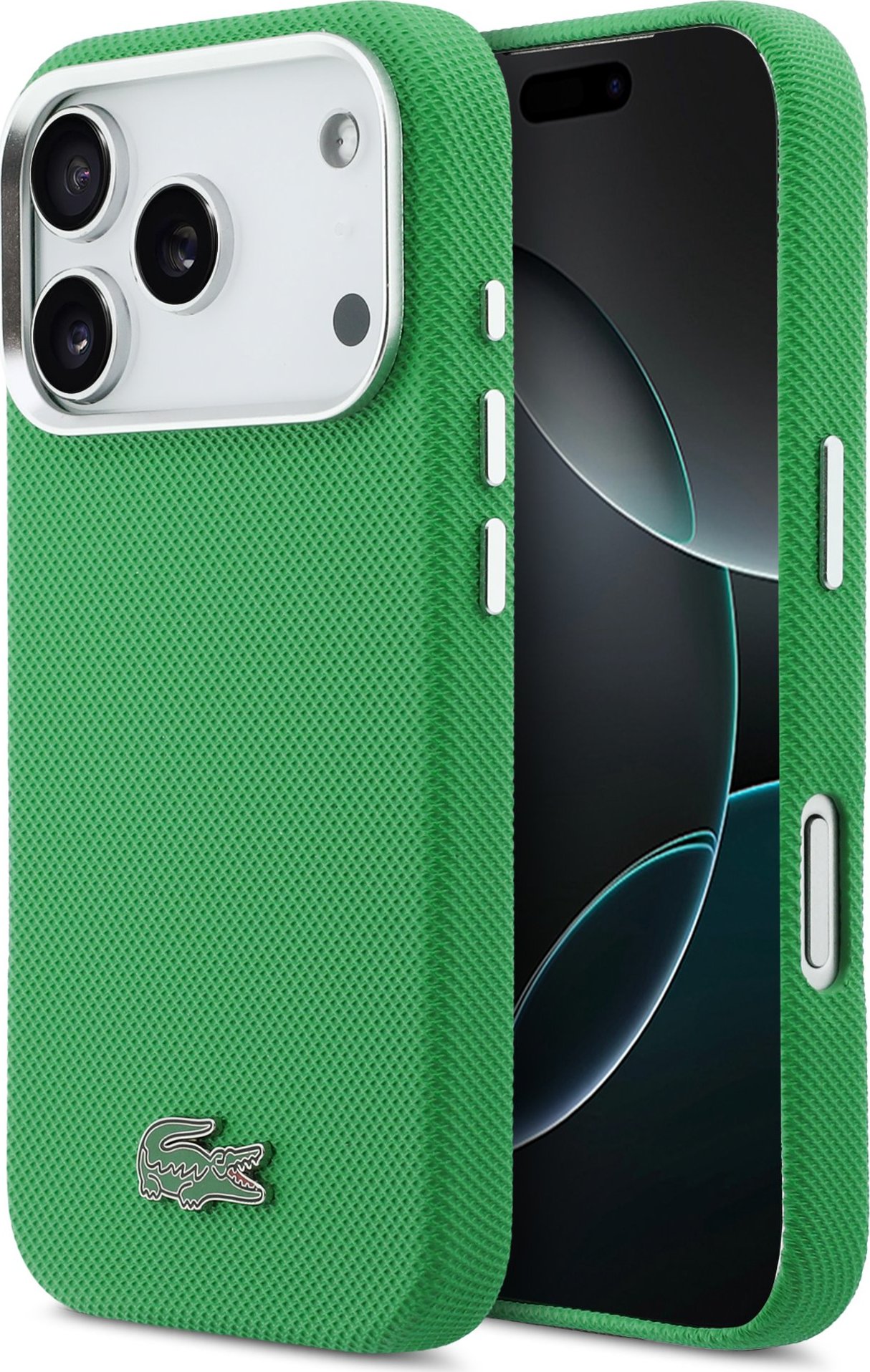 Lacoste PVC Iconic Petit Pique Metal Logo MagSafe Zadní Kryt pro iPhone 17 Pro Green