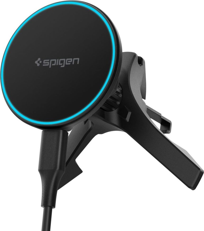 SPIGEN EV15MAQ ESSENTIAL MAGNETIC MAGSAFE VENT CAR MOUNT WIRELESS CHARGER 15W QI2 BLACK