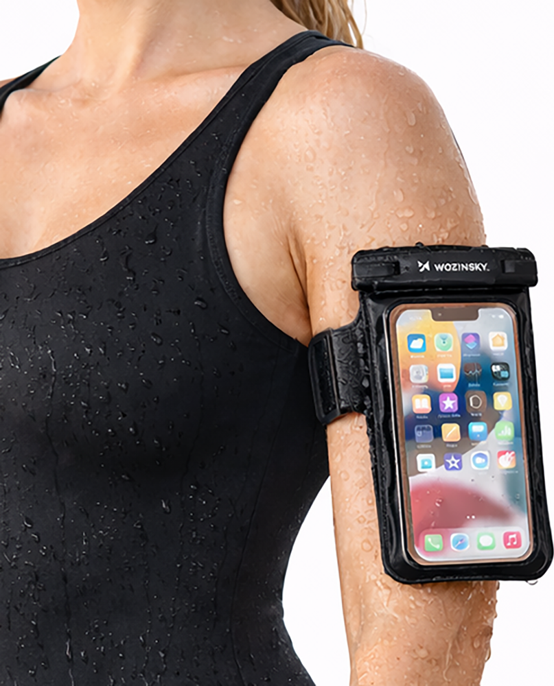 Voděodolné pouzdro Wozinsky WWE-01 s PVC náramkem - černé
