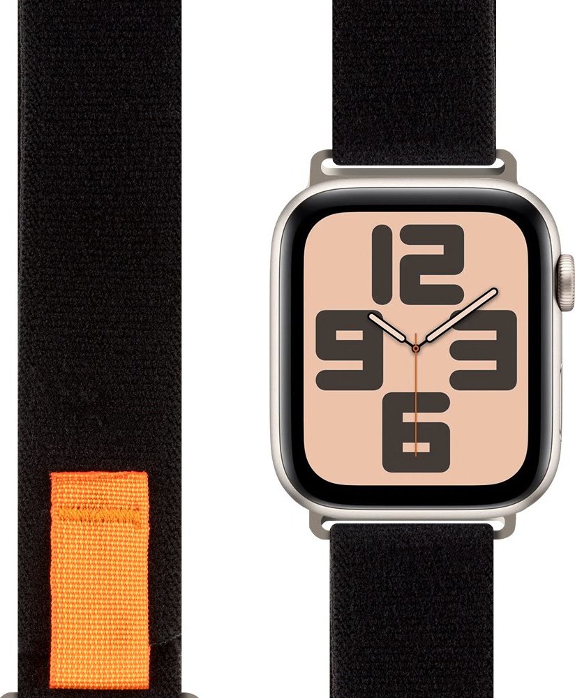OBAL:ME Textilní Řemínek pro Apple Watch 42-49mm M-L Black/Orange