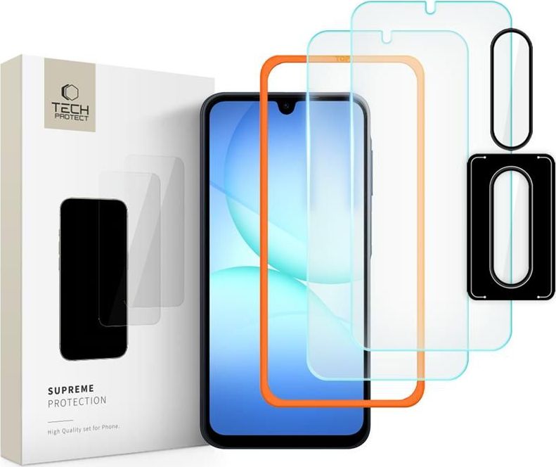 Tvrzené sklo TECH-PROTECT SUPREME EASY SET+ 3-PACK GALAXY A17 4G / 5G CLEAR