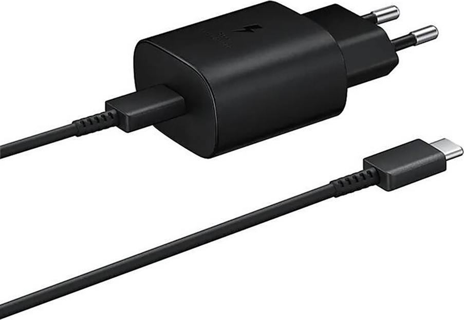 EP-TA800EBE + EP-DA705BBE Samsung 25W Cestovní nabíječka + USB-C/USB-C Datový Kabel Black (OOB Bulk)