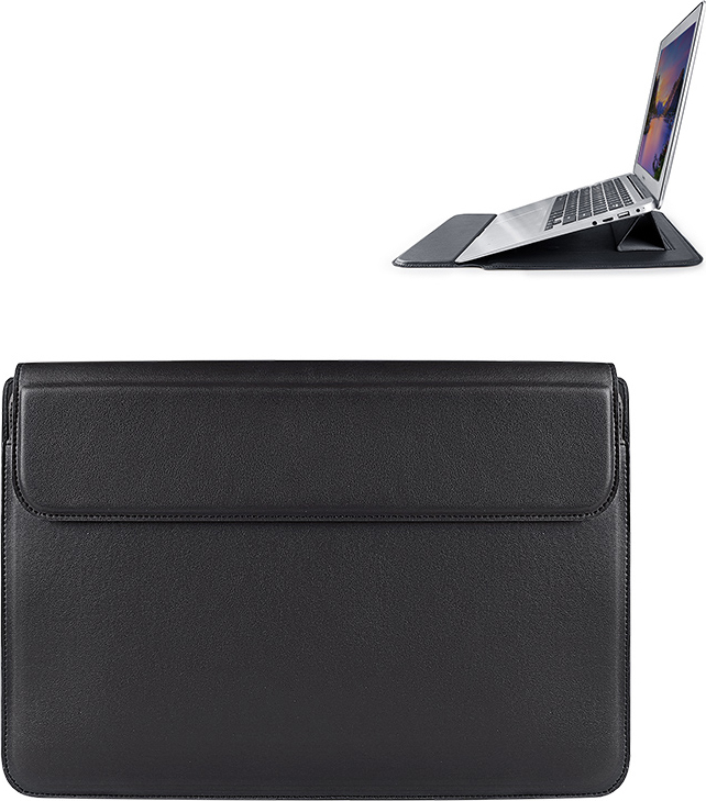 Pouzdro na notebook / Pouzdro na MacBook Devia Ultra-Thin 15,4'' voděodolná PU kůže černá