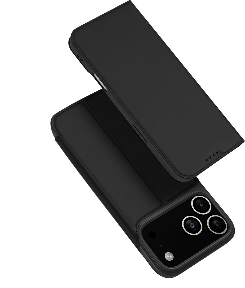 Pouzdro Dux Ducis Skin Pro pro iPhone 17 Pro s flipem a slotem na karty - černé