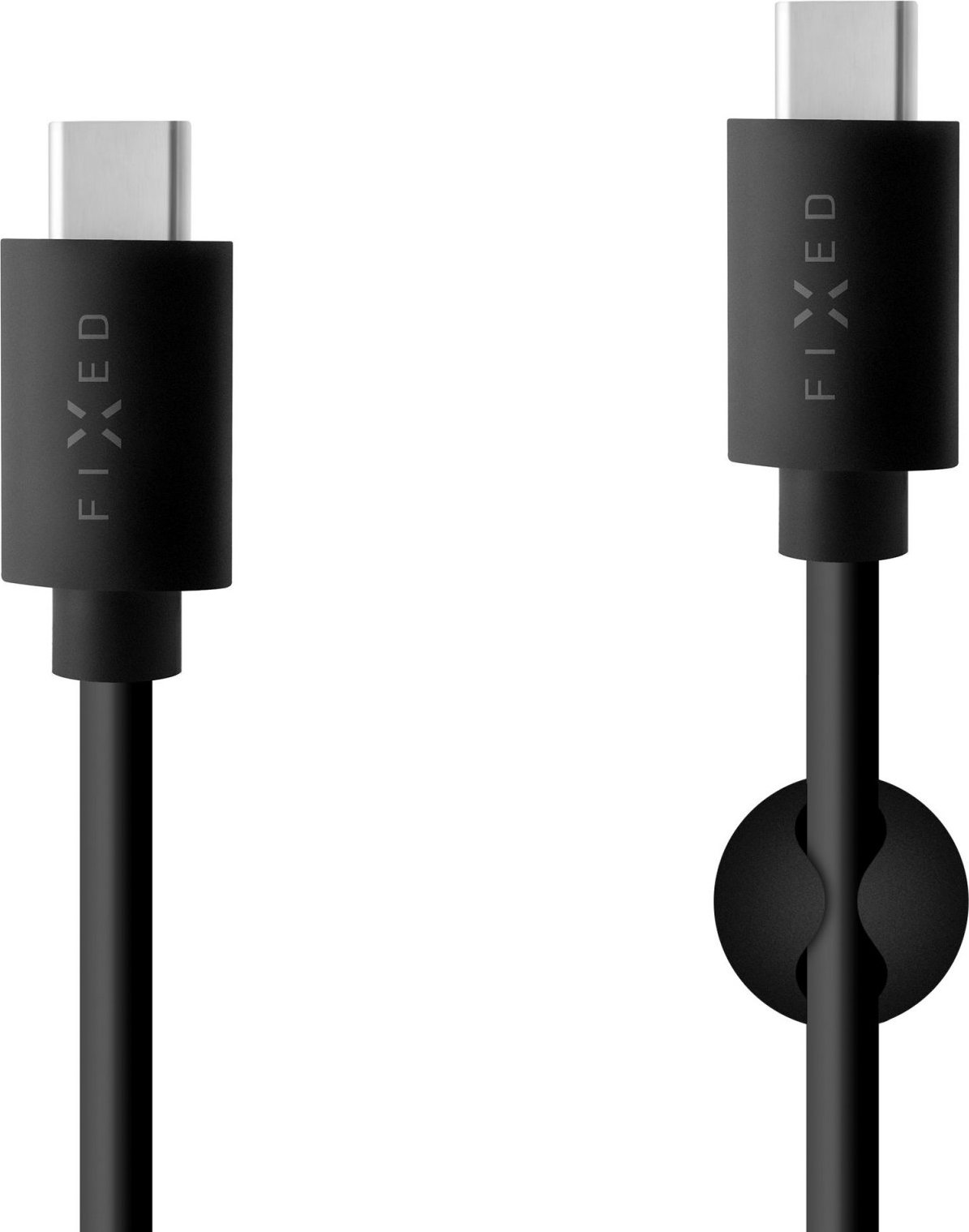 Dlouhý datový a nabíjecí kabel FIXED s konektory USB-C/USB-C a podporou PD, USB 2.0, 2 metry, 60W, černý,rozbaleno