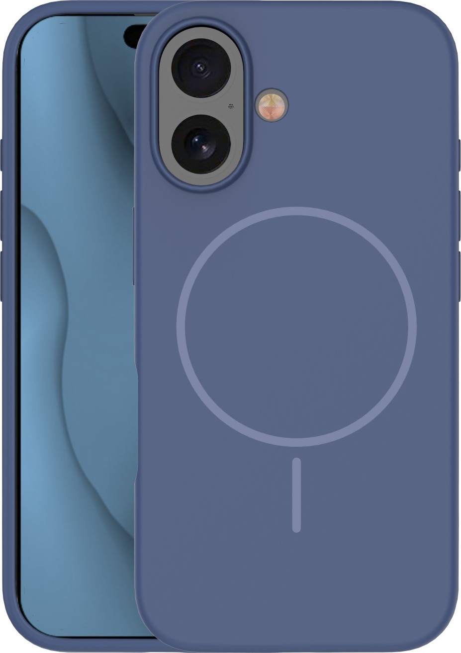 Silikonový tenký kryt Mag pro iPhone 16 6,1" tmavě modrý