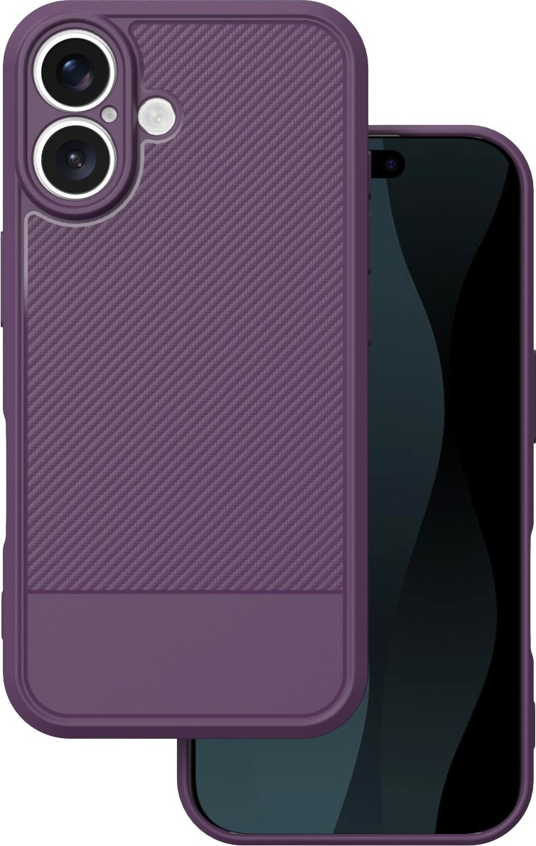 Jednoduchý karbonový kryt pro iPhone 16 6,1" fialový