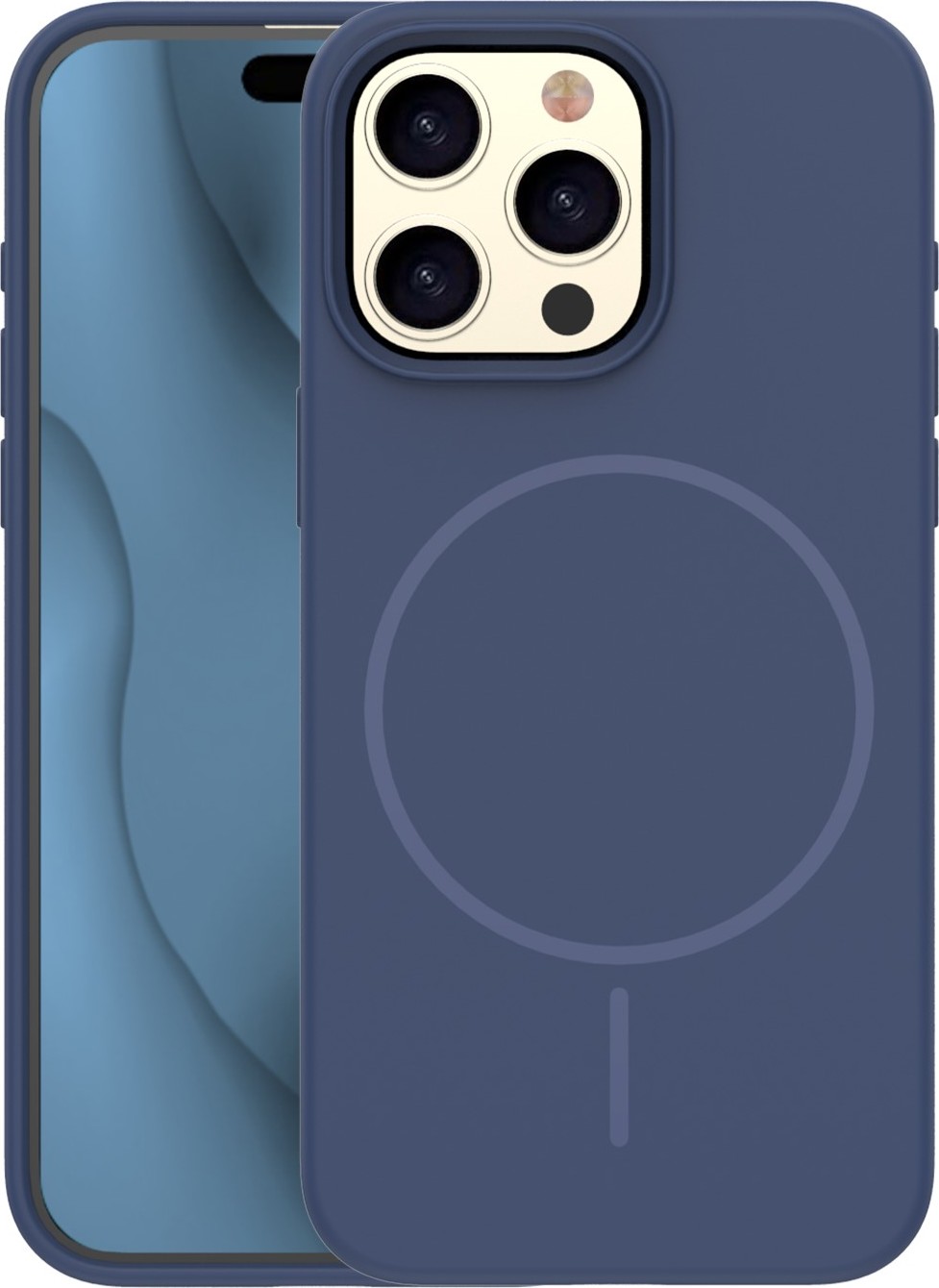 Silikonový tenký kryt Mag pro iPhone 16 Pro 6,3" tmavě modrý