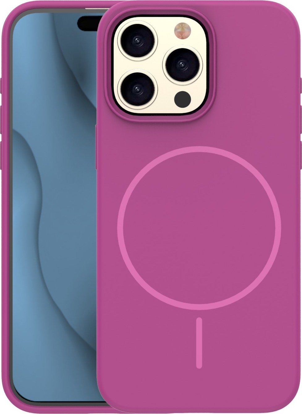 Silikonový tenký kryt Mag pro iPhone 16 Pro 6,3" fuchsiový