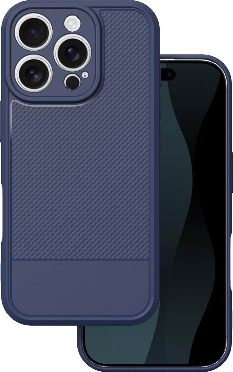 Jednoduchý karbonový kryt pro iPhone 16 Pro 6,3" modrý