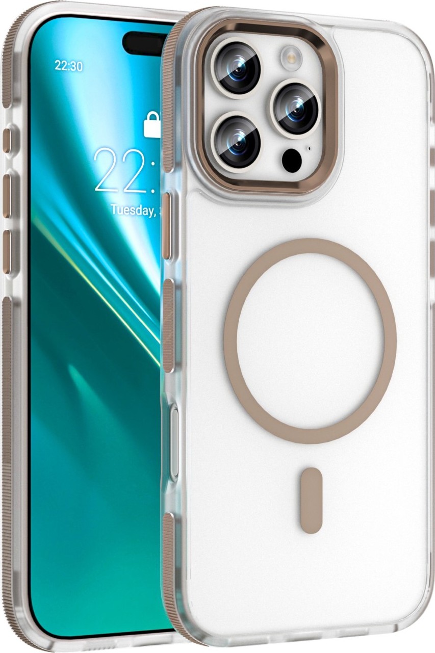 Pouzdro Etteri Icy Mag pro iPhone 16 Pro Max 6,9" zlaté