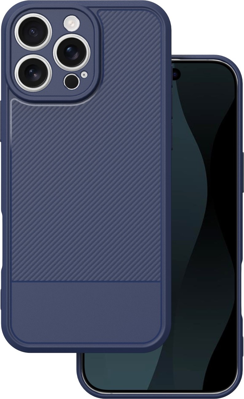 Jednoduchý karbonový kryt pro iPhone 16 Pro Max 6,9" modrý
