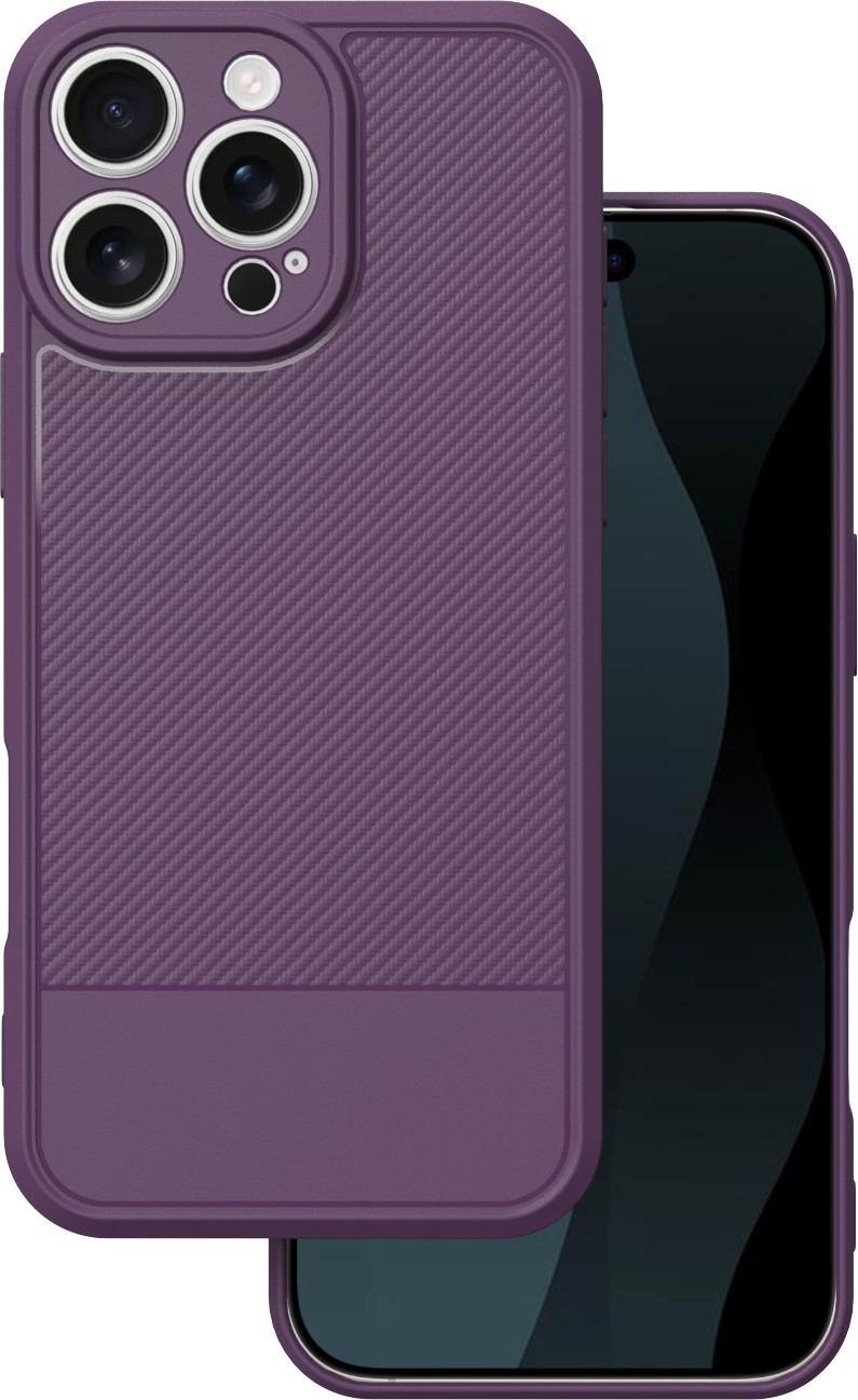 Jednoduchý karbonový kryt pro iPhone 16 Pro Max 6,9" fialový
