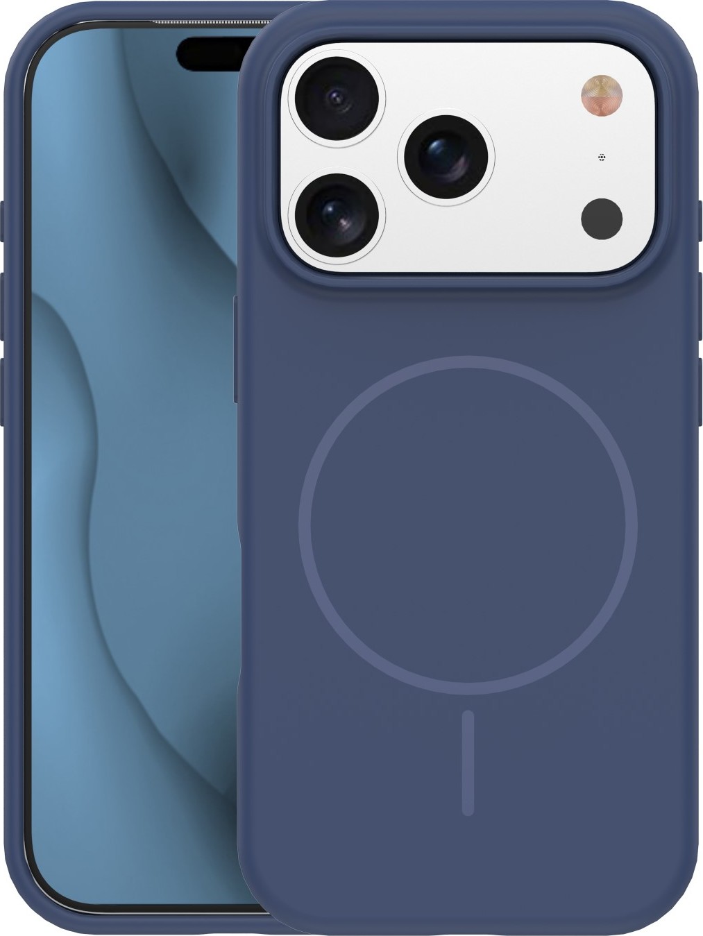 Silikonový tenký kryt Mag pro iPhone 17 Pro 6,3" tmavě modrý