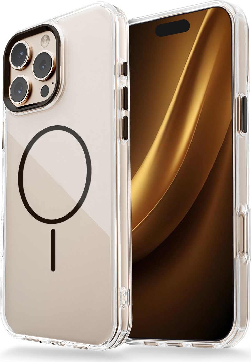 Průhledný tenký kryt Mag pro iPhone 17 Pro 6,3" černý