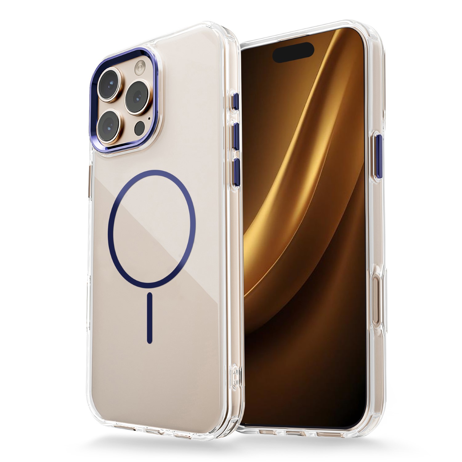 Průhledný tenký kryt Mag pro iPhone 17 Pro 6,3" modrý