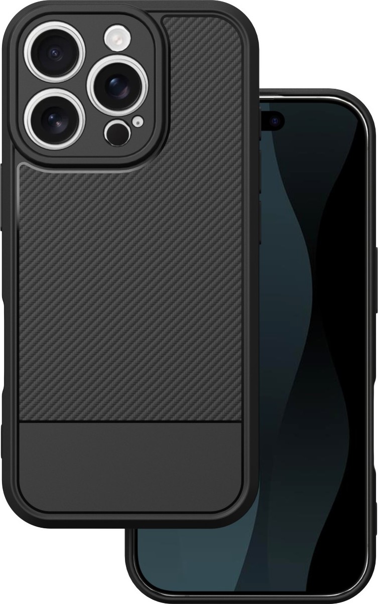 Levně TFO Jednoduchý karbonový kryt pro iPhone 17 Pro 6,3" černý