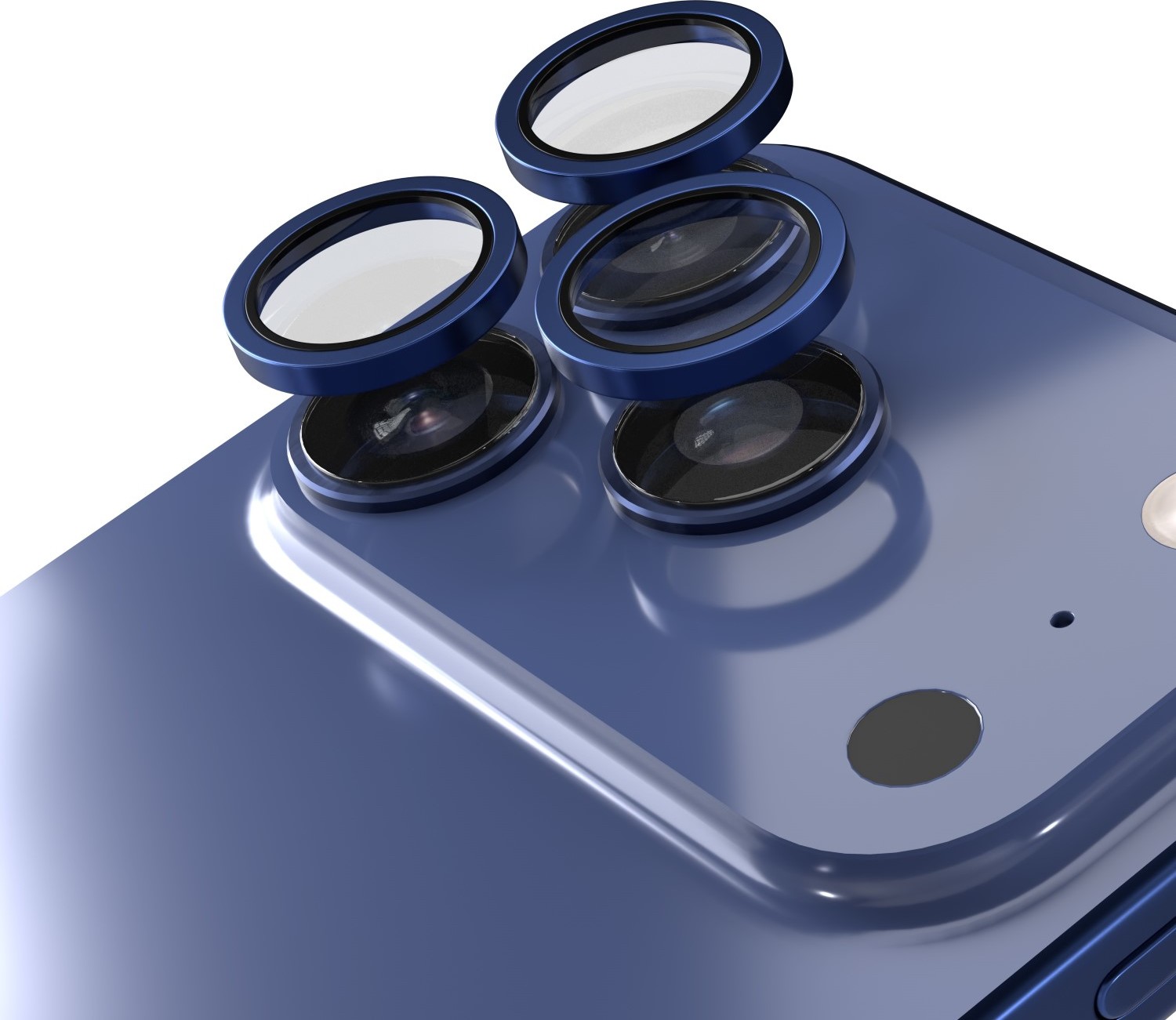 Ochranný kryt Etteri na objektiv fotoaparátu pro iPhone 17 Pro / 17 Pro Max modrý